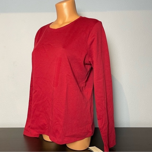 STYLE & Co Cotton Stretch Long Sleeve Cardinal Crew Neck Shirt - Picture 2 of 5